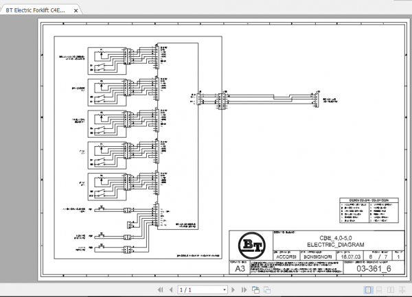 BT Electric Forklift C4E 400 500V Maintenance Service Manual Diagram 4