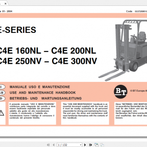 BT Forklift C4E160NLC4E200NLC4E250NVC4E300NV Maintenance Service Manual Diagram 2