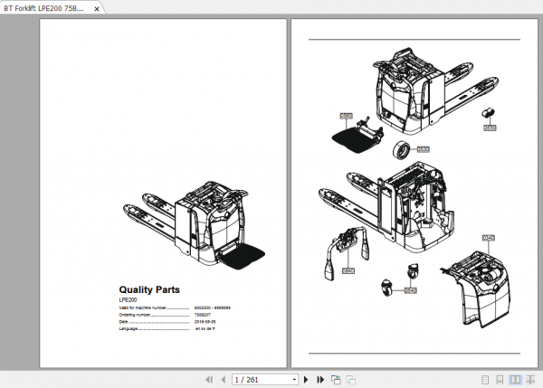 BT Forklift LPE200 LPE220 LPE250 LPE340BE Repair Manual Quality Parts 4
