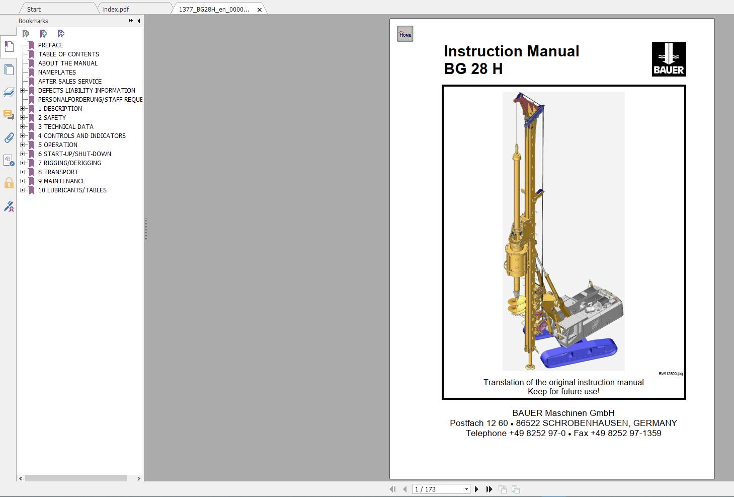 Bauer Foundation Driling Machine Full All Model Spare Part Lists Instruction Manuals Schematic Manual DVD 0