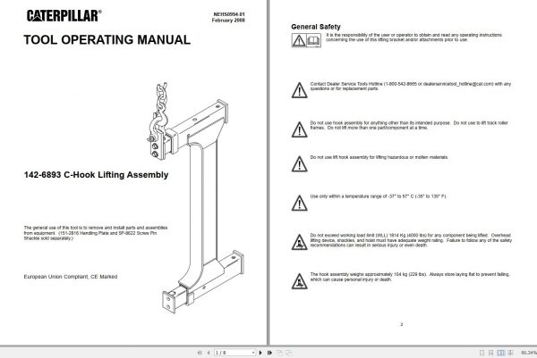 CAT 120 9143 to 199 8236 Tool Operating Manual 2