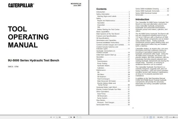 CAT 1U 9500 to 9U 7869 Tool Operating Manual 2