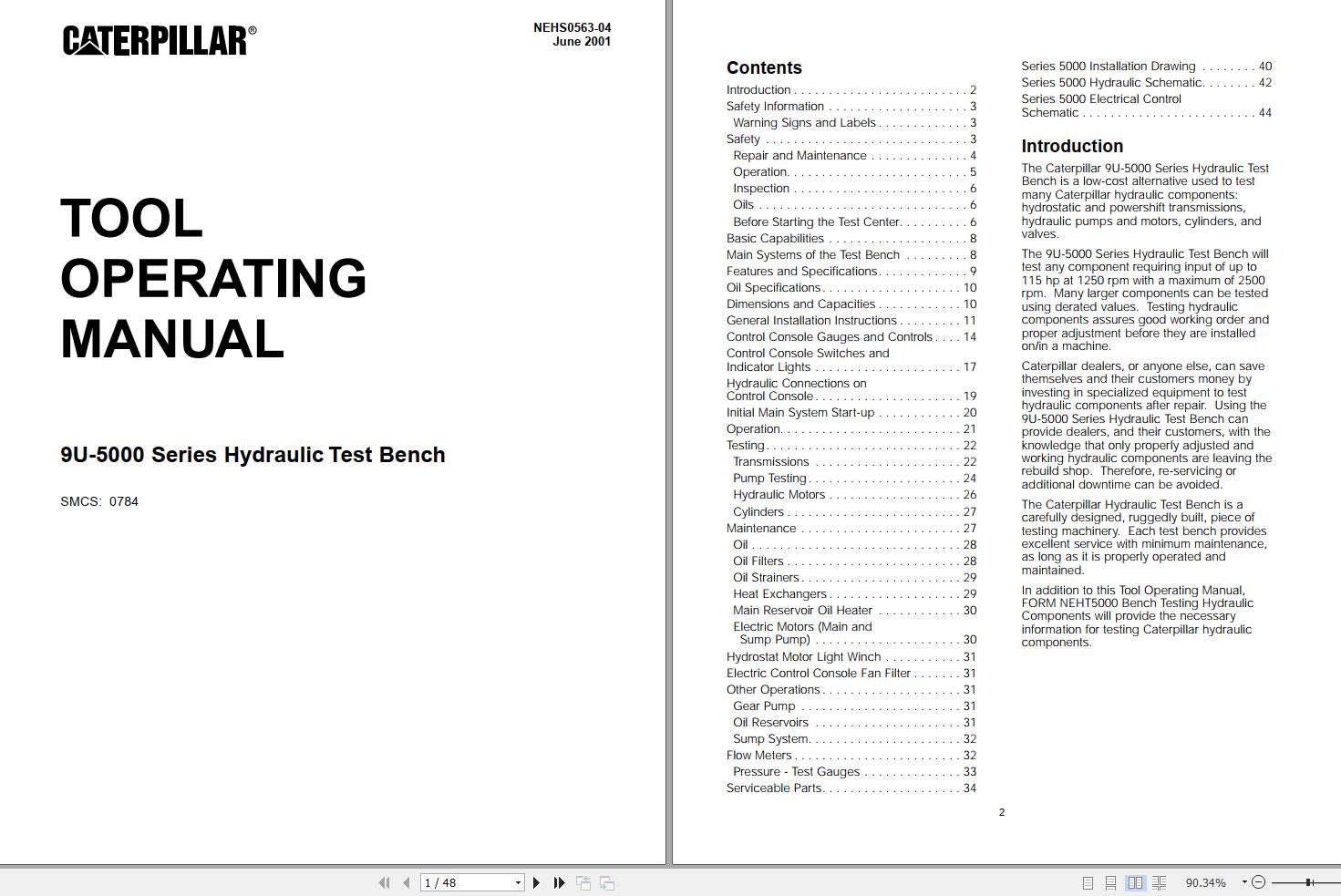 CAT 1U 9500 to 9U 7869 Tool Operating Manual 2