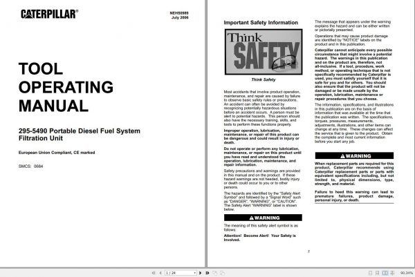 CAT 200 4532 to 295 5490 Tool Operating Manual 2