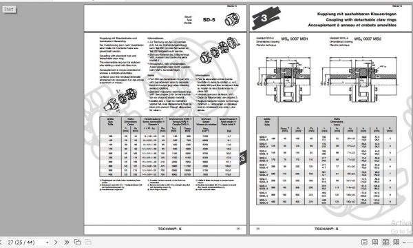 CAT Beamed Stageloader Flexible Coupling Complete Range VC0047 Service Manual BI620215 DE ES EN 2