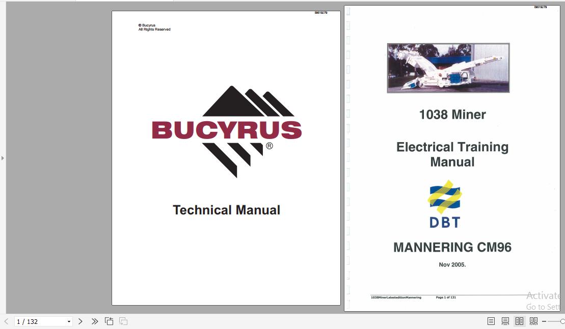 CAT Continous Miner 1038 Electrical Training Manual M01202 BI619279 2005 1
