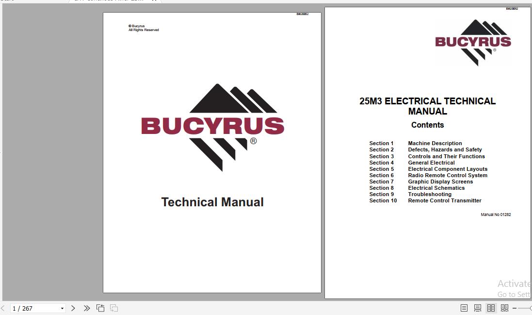CAT Continous Miner 25M3 Electrical M01282 Helensburgh Coal Technical Manual BI620052 2008 1