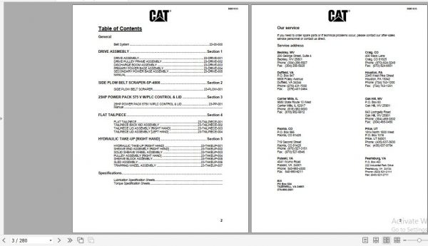 CAT Conveyor System BC100 Belt System 493483 Parts And Service Manual BI001833 2012 2