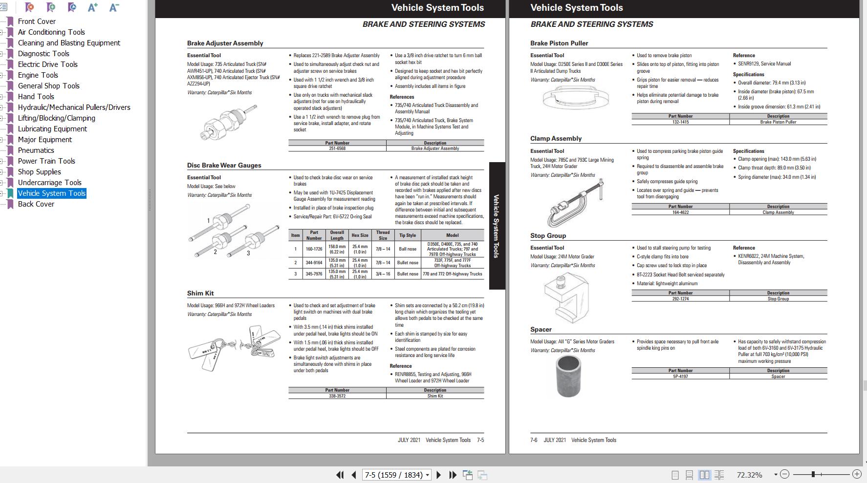 CAT Dealer Service Tools Catalog Includes Hand Tools & Shop Supplies