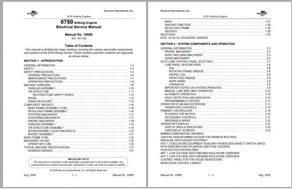 CAT Dragline 8750 141159 JKZ41159 Electrical Service Manual 10685 BI620772 3