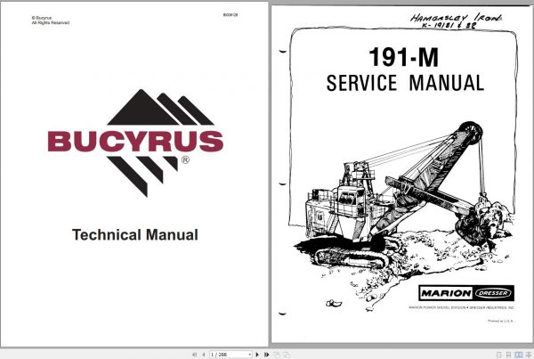 CAT Electric Rope Shovel 191M MP19131 MP19132 Bucyrus Service Manual BI006126 1