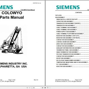 CAT Electric Rope Shovel 495B 141006 SIEMENS Colowyo Parts Manual EM027823 0 1