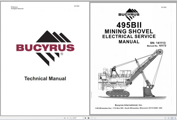 CAT Electric Rope Shovel 495BII 141113 Service Manual 10173 BI115229 2002 1