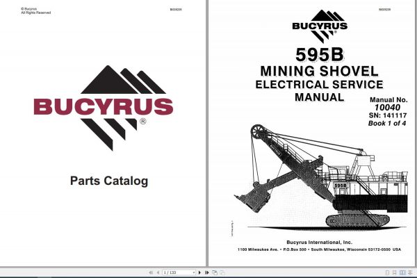 CAT Electric Rope Shovel 595B 141117 Book 1 of 4 Service Manual 10040 BI005205 1