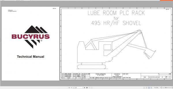 CAT Electric Rope Shovel 7182 495HR HF 141262 Lube Room PLC Rack Service Manual BI617201 2008 1