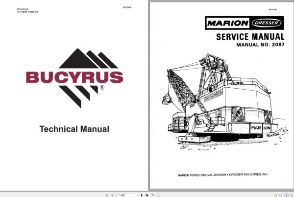 CAT Electric Rope Shovel 7250 Walking Dragline Marion Dresser Service Manual 2087 BI005964 1