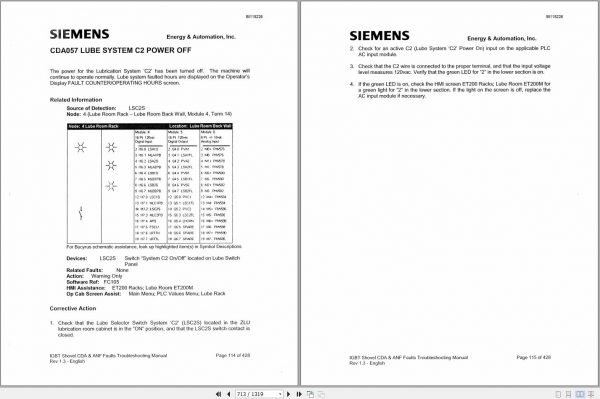 CAT Electric Rope Shovel 7495 495HR 141177 Service Manual 10363 BI115226 2005 2