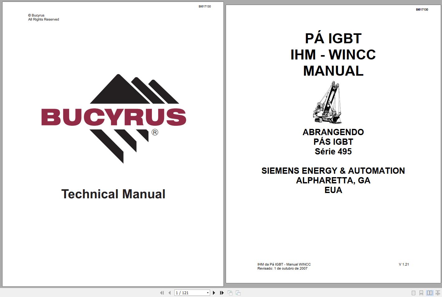 CAT Electric Rope Shovel 7495 HD 495HD 141241 141330 IGBT HMI WINCC Service Manual BI617130 1