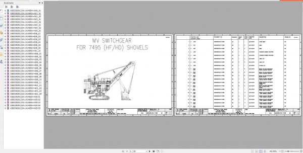 CAT Electric Rope Shovel 7495 HD HF 141485 MV Switchgear Electrical Schematic BI637360 2013 1