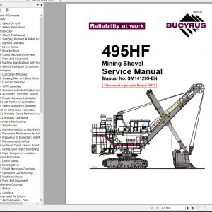 CAT Electric Rope Shovel 7495 HF 495HF 141209 Complete Service Manual SM141209 BI624138 2012 1
