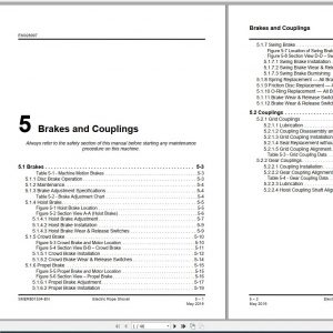 CAT Electric Rope Shovel 7495 HF ER801534 Brakes and Couplings Service Manual EM028997 1
