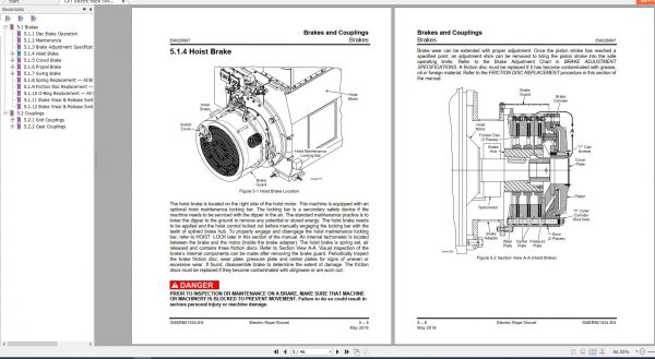 CAT Electric Rope Shovel 7495 HF ER801534 Brakes and Couplings Service Manual EM028997 2
