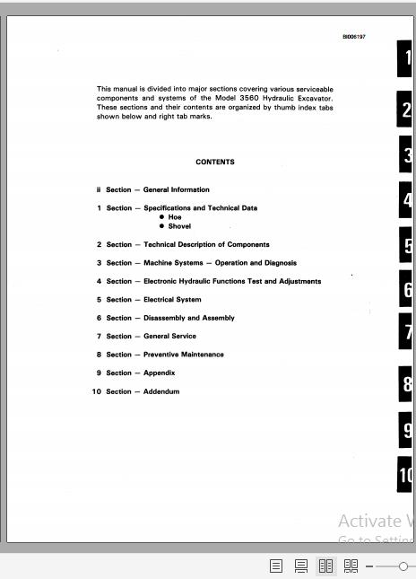 CAT Excavator Dresser 3560 Service Manual 2069B BI006197 3