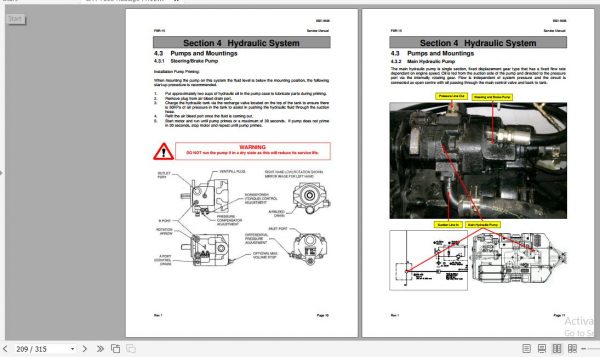 CAT Face Haulage FH125 D FBR 15 5001726 M01409 Service Manual BI014696 2011 2