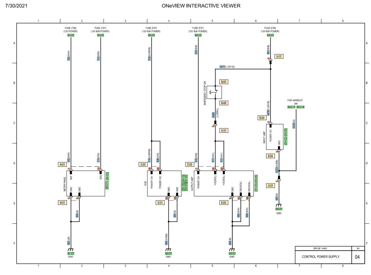 CAT Forklift MCFE DP160N1 Electrical Diagram 1