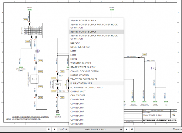 CAT Forklift MCFE EC25LN Electrical Schematic 1