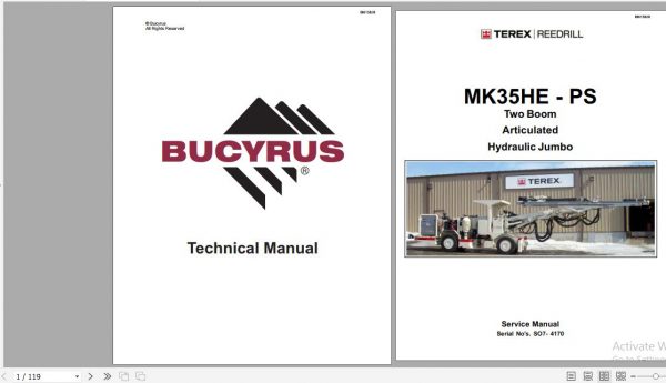 CAT Jumbo Drill MK35HE PS S07 4170 Two Boom Articulated Service Manual BI615829 1