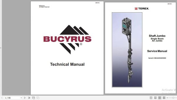 CAT Jumbo Drill Shaft Single Boom Air S09 6235 S09 6245 S09 6255 S09 6265 Service Manual BI615815 1