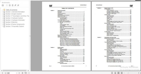 CAT Load Haul Dump CL110 5004023 512541 Service Manual BI014588 2013 2