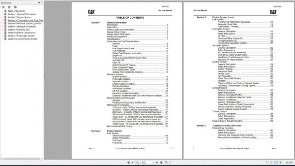CAT Load Haul Dump CL210 5004091 553007 Service Manual BI014522 2013 2
