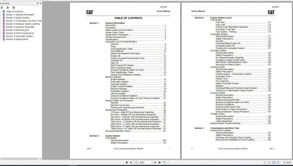 CAT Load Haul Dump CL210 5004106 582256 Service Manual BI014525 2013 2