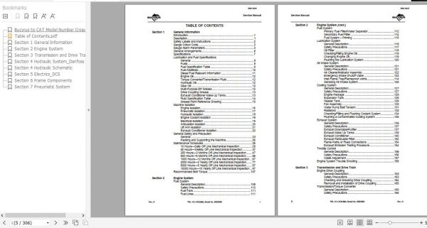 CAT Load Haul Dump CL210 FBL 10 5003806 469741 Service Manual BI014645 2012 2
