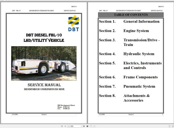CAT Load Haul Dump CL210 FBL10 5000102 Service Manual BI643719 2004 1