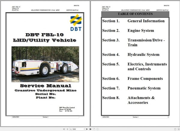 CAT Load Haul Dump CL210 FBL10 500063 Service Manual BI643709 2003 1