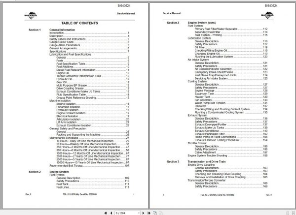 CAT Load Haul Dump CL210 FBL10 5000668 Service Manual BI643624 2012 2