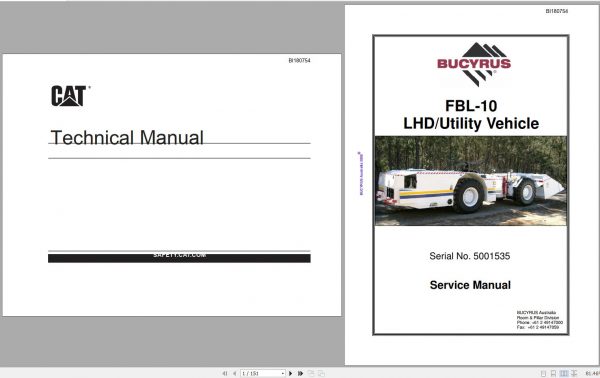 CAT Load Haul Dump CL210 FBL10 5001535 Service Manual BI180754 2008 1