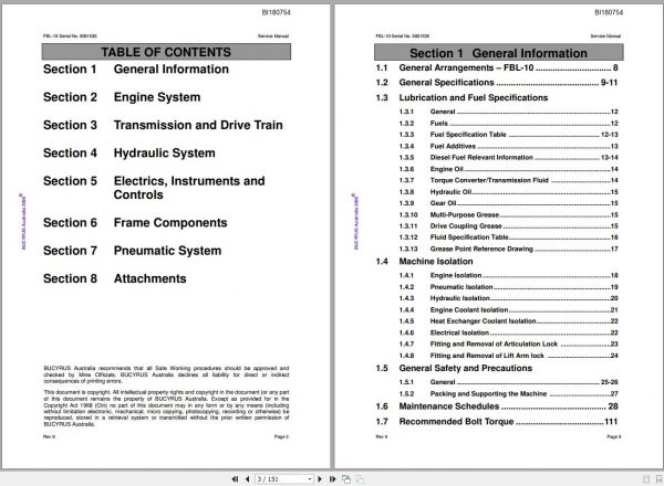 CAT Load Haul Dump CL210 FBL10 5001535 Service Manual BI180754 2008 2