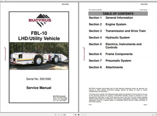 CAT Load Haul Dump CL210 FBL10 5001692 Service Manual BI643686 2008 1