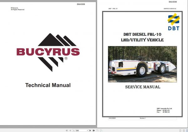 CAT Load Haul Dump CL210 FBL10 5001817 Service Manual BI643698 2006 1