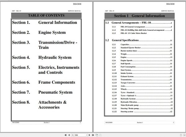 CAT Load Haul Dump CL210 FBL10 5001817 Service Manual BI643698 2006 2