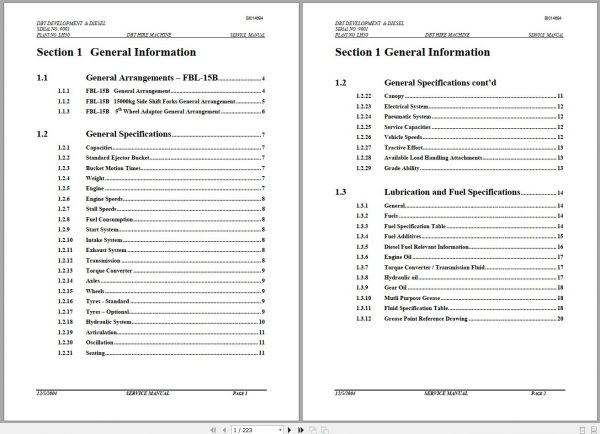 CAT Load Haul Dump CL215 9001 Service Manual BI014694 2004 1