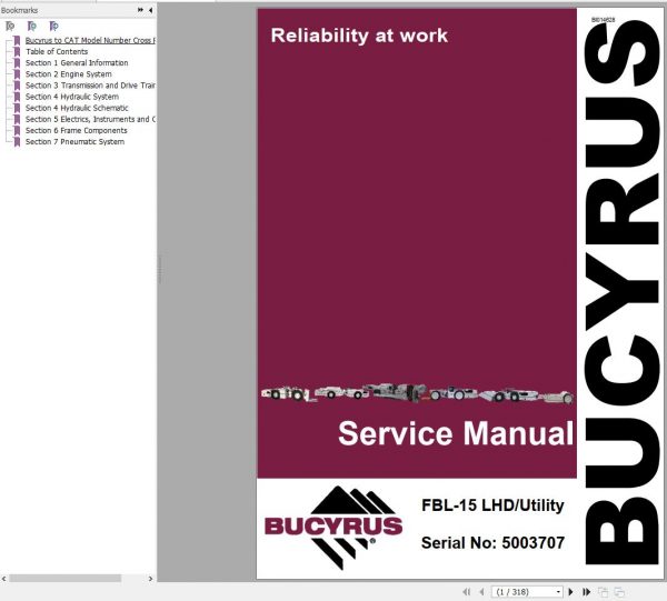 CAT Load Haul Dump CL215 FBL 15 5003707 453758 Service Manual BI014628 2012 1