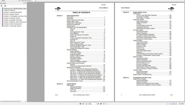 CAT Load Haul Dump CL215 FBL 15 5003707 453758 Service Manual BI014628 2012 2