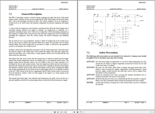 CAT Load Haul Dump CL215 FBL15 9002 150 Service Manual BI643636 2000 2