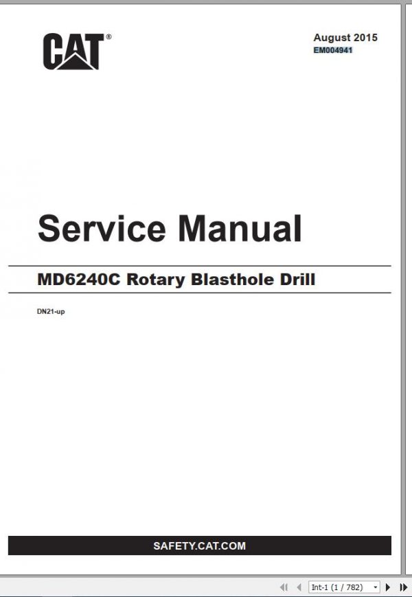 CAT MD6240C DN21 up Rotary Blasthole Drills Service Manual EM004941 1