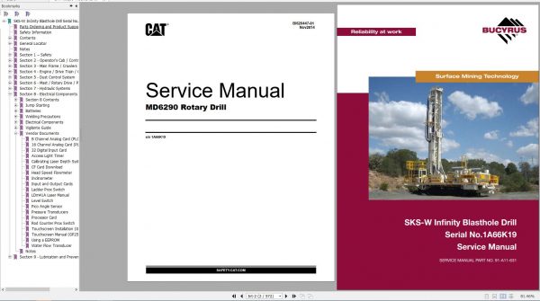 CAT MD6290 1A66K19 Rotary Drills Service Manual BI620447 01 2014 1